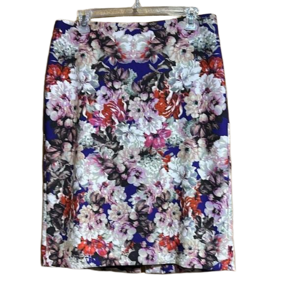 Talbots Floral Print Skirt with Matching Sash / Scarf Size 10 - EUC